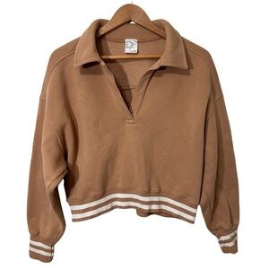 Aerie Brown Cropped Sweatshirt